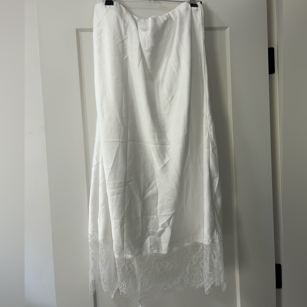 NWT Anthropologie White Lacy Slip Skirt